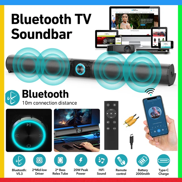 POWERFUL TV SOUND Bar Home Theater Subwoofer Wireless Soundbar