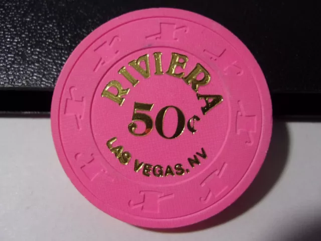 RIVIERA HOTEL CASINO 50¢ hotel casino gaming poker chip - Las Vegas, NV