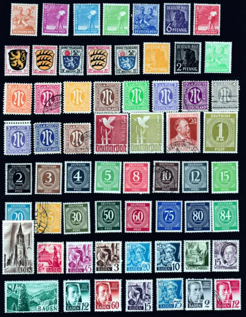 German Stamps Allied Occupation Period Good Selection from Old Album GCV