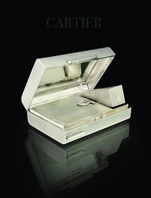 A CARTIER Fine Quality Silver Makeup Vanity Case