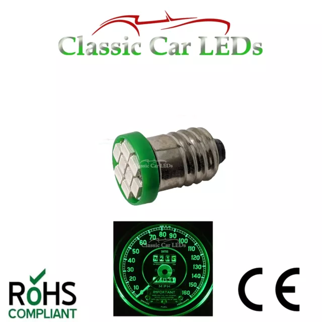 Triumph TR6 Green Gauge 10 x LED Bulbs Upgrade kit GLB987 E10 MES 987