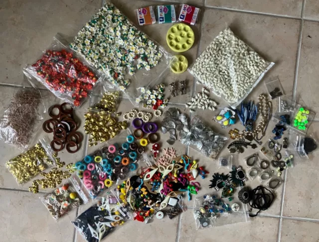 XXL Schmuck Bastel Paket schmuckherstellung Perlen cabochon Fassungen Fimo