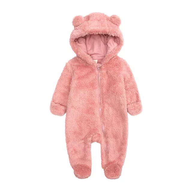 Newborn Baby Boy Girl Kids Hooded Romper Jumpsuit Bodysuit Bear Clothes Outfits