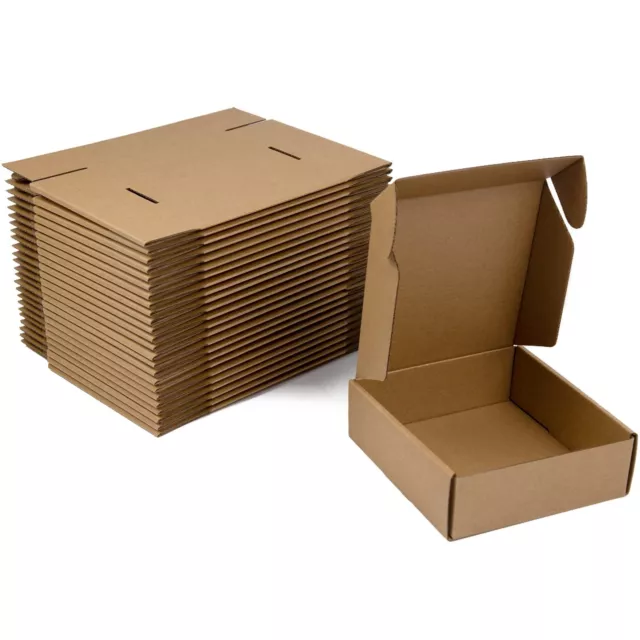 6x6x2 Inches Shipping Boxes Pack of 25, Brown Corrugated Cardboard Bo...