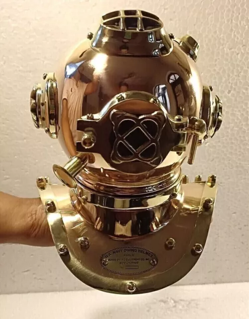 Mini casque de plongée sous-marine US Navy Mark V Deep Sea Antique Scuba...