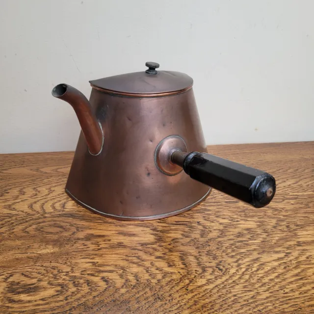 Antique 19thC Victorian Copper Hearth Half Kettle Lovely Piece