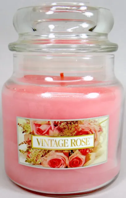 Yankee Candle Vintage Rose Scented 14.5 oz Pink Glass Jar 65 to 90 Hours New
