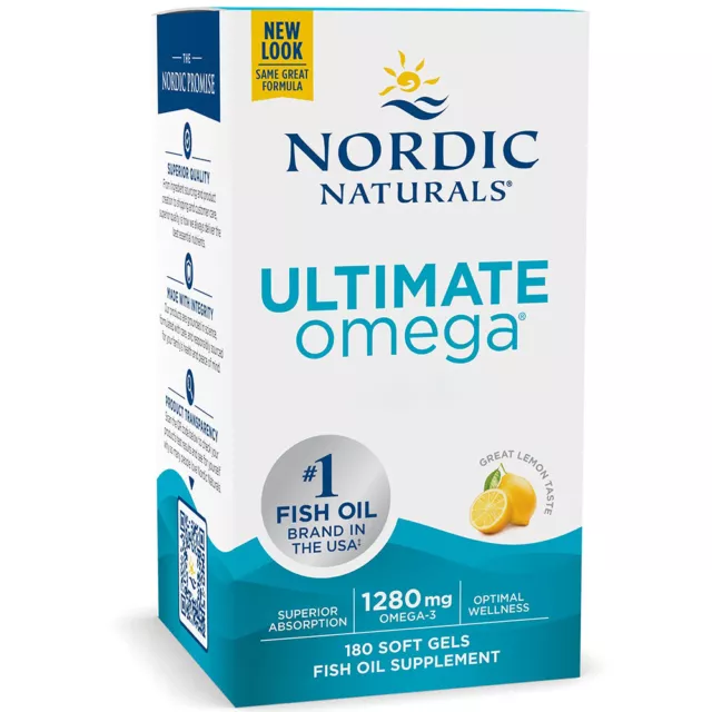 Nordic Naturals, Ultimate Omega mit Zitronengeschmack, 1280mg, 180 Weichkapseln