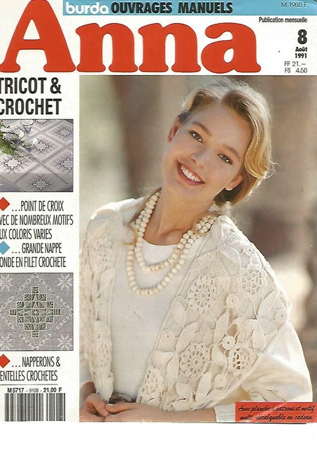 Burda - Anna N°08-1991 - Gde Nappe Ronde En File Crochete / Napperons / Tricot