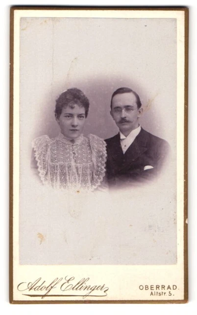 Fotografie Adolf Ellinger, Oberrad, Portrait eines schönen Paares in auffällige