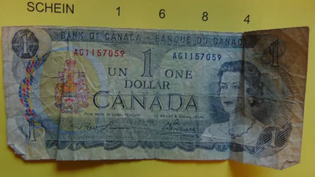 23/1684) Original Kanada One Dollar Alte Banknote 1 Dollar  Canada Ottawa