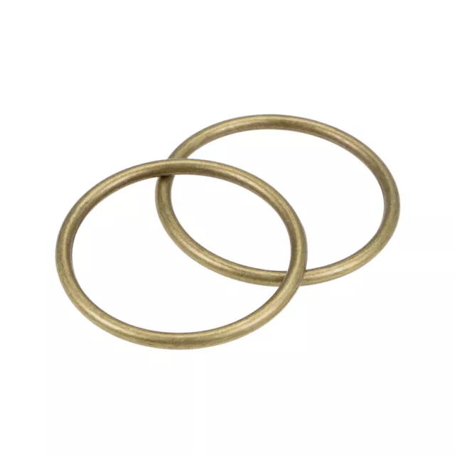 2x O Ring Schnalle O-Ringe f. Hardware Tasche Gürtel 1,6"(40mm) bronzefarben