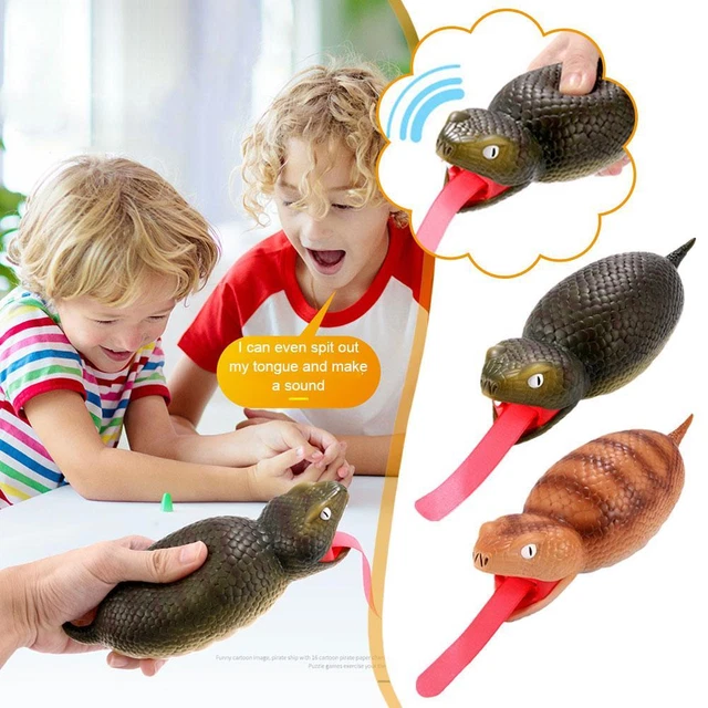 Squeezing Snake Toy Portable Scary Props Cartoon Sensory For Stocking Toy E9S1