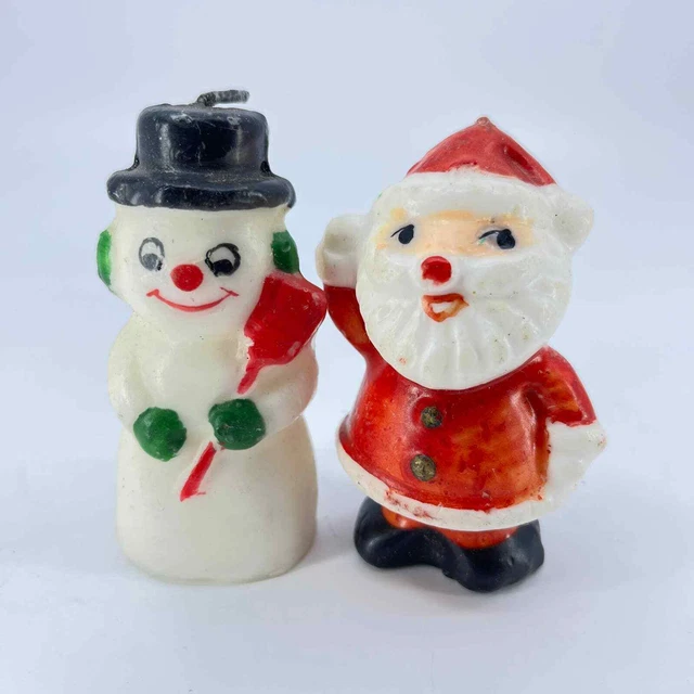 Novedad Vela Navidad Santa y Snowman Set TE7