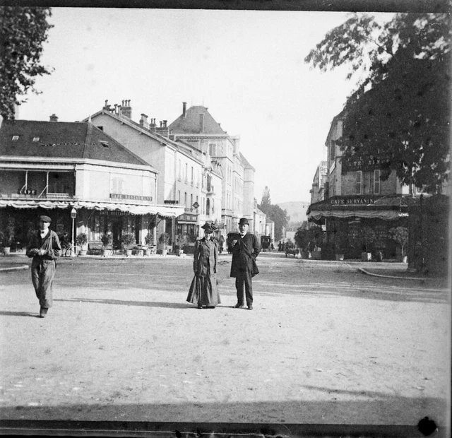 LONS LE SAULNIER 1909 - Négatif Verre - Rue de la Gare - 1601