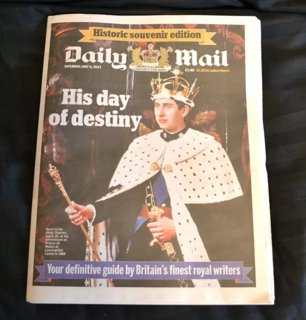 Daily Mail UK Newspaper 06/05/23 May 6th 2023 King Charles III Coronation Day