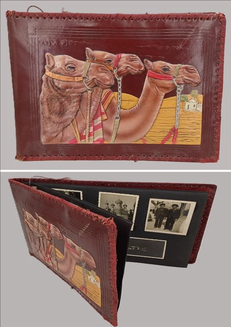 Album Photo Vintage Laqué – Style Indochine, Bois Laqué Noir, 30x20 Cm, Occasion
