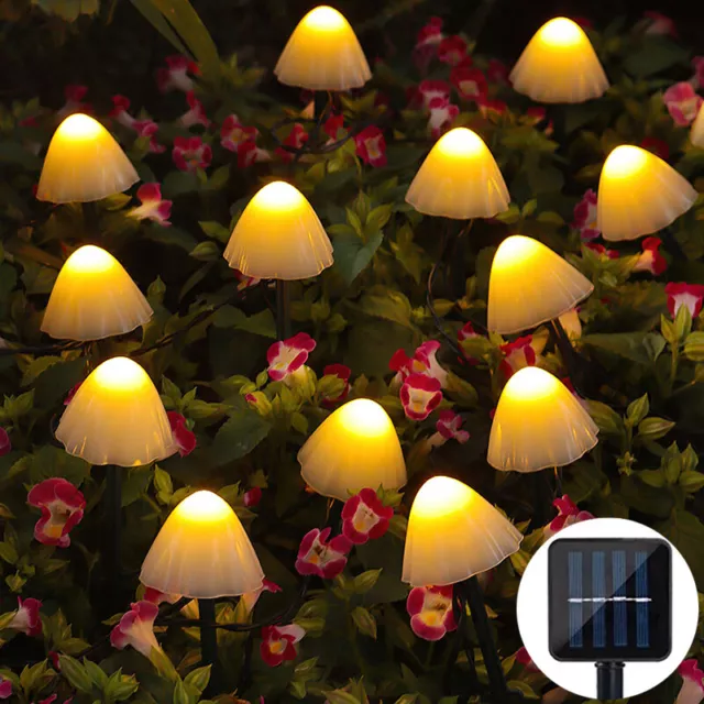 10/20x LED Solarleuchte Solar Leuchten Solarlampe Pilz Gartenleuchten Garten