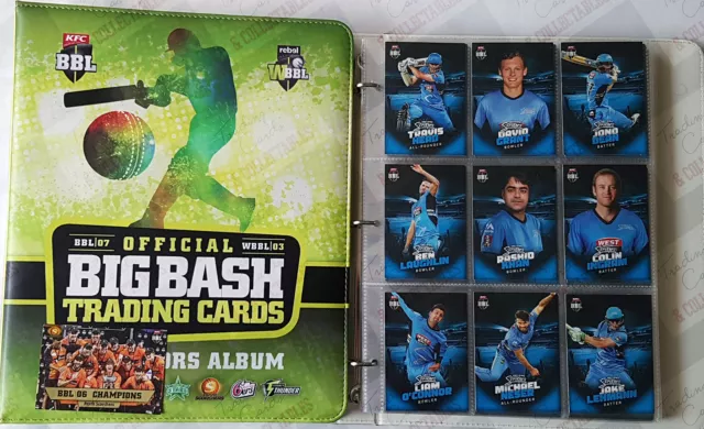 2017-18 tap n play cricket trading cards BBL WBBL set + folder + album card