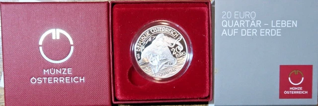 Austria :  Silver  Proof 20 Euro  2015. With Box And Coa.