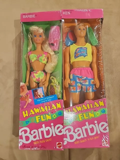 90’s Hawaiian Fun Barbie & Ken 5940 5941 New in Box