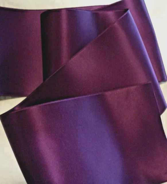 2-3/4" Wide Swiss Double Face Satin Ribbon - Eggplant / Plum - By The Yard