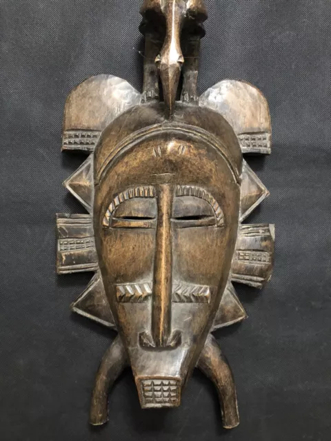 Antique Museum Quality African Kpelie Mask Senufo Tribe Ivory Coast