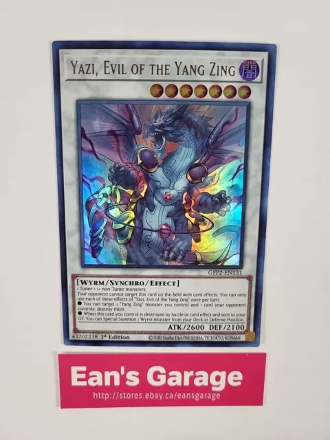 YuGiOh Yazi, Evil of the Yang Zing 1st Edition GFP2-EN131 Ultra Rare foil - MN