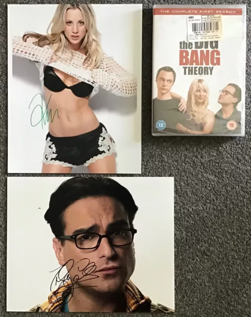 K.CUOCO,J.GALECKI,THE BIG BANG THEORY DVD,8” x 10” GENUINE HAND SIGNED PHOTO,COA