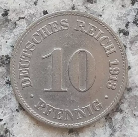 10 Pfennig 1913 D Kursmünze Deutsches Kaiserreich - Erhaltung  -