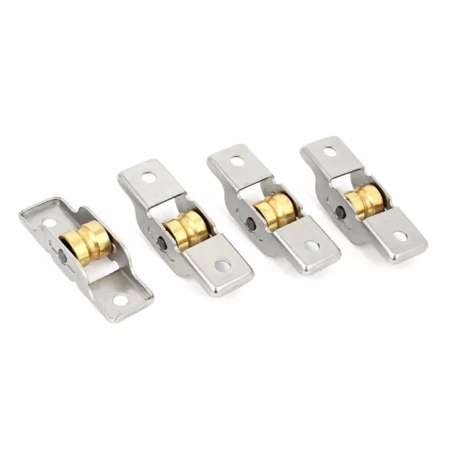 4Pcs Gold Tone Axle Roller Wheel Sash Pulley 52x16x12mm for Sliding Door Window