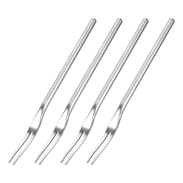 4Pcs Stainless Steel Fruit Forks, 5.12" Salad Fruit Tasting Forks for Birthday