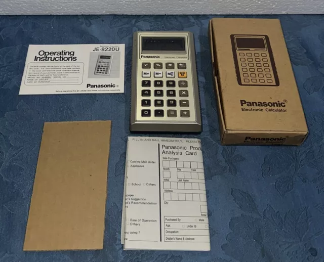 VINTAGE PANASONIC JE-8220U Pocket Handheld Electronic Calculator NEW OLD STOCK!
