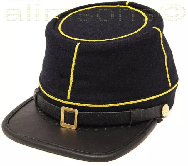 Civil War Union State Militia Cavalry Leather Peak Kepi-ALL SIZES!!!