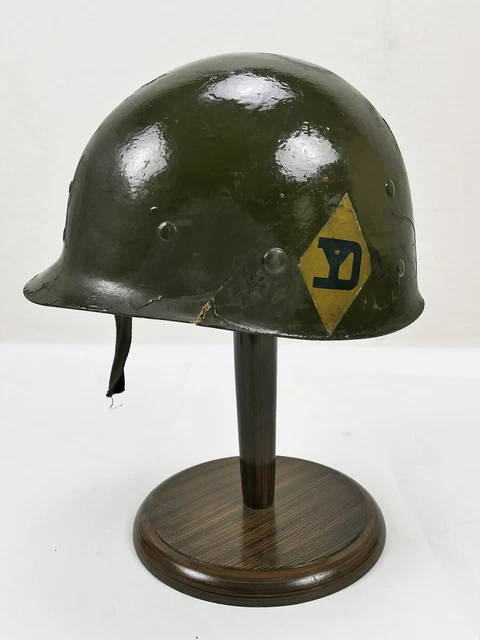 US ARMY WW2 Liner Innenhelm mit 2 Abzeichen für M1 Stahlhelm 101st + 26th Infant