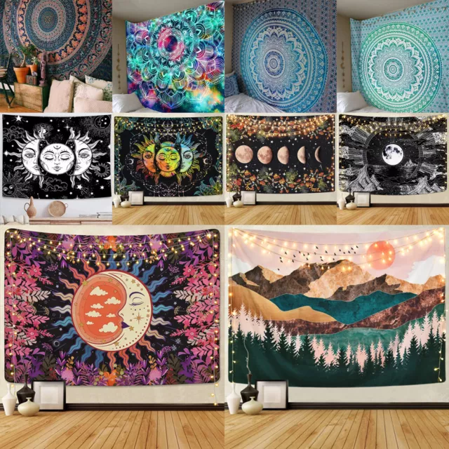 Tapestry Trippy Blanket Wall Hanging Psychedelic Hippie Bedspreads Home Decor AU