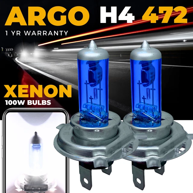 Lot De 2 Ampoules Phares H4 90/100W - Blanc 5000K, 12V, Halogène, Pour Voiture