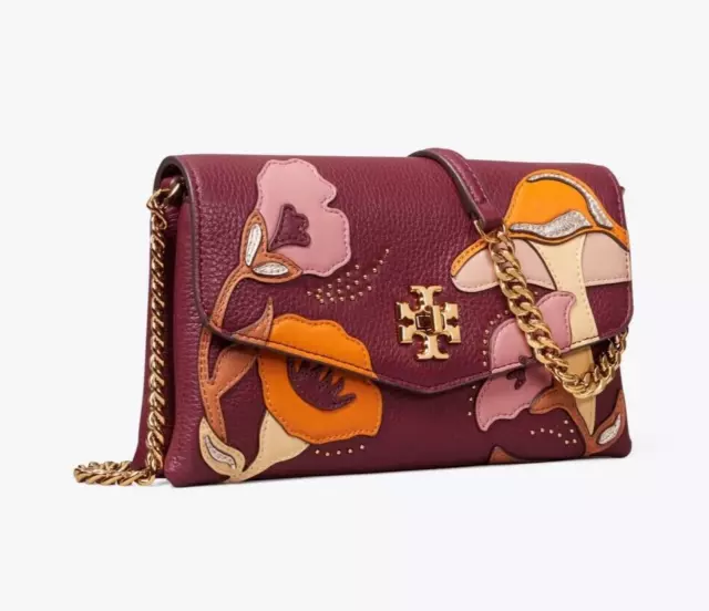 Tory Burch Flower Multi Floral Zip Continental Wallet in Painted Iris Bag  New
