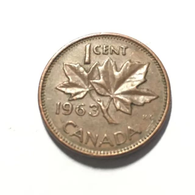 1963 Canada One Cent Coin .