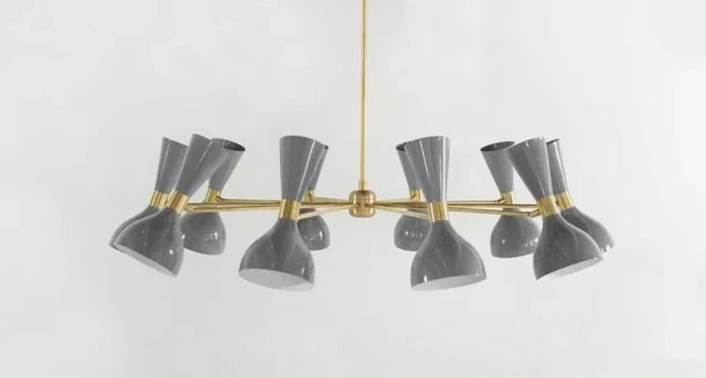 Sputnik Chandelier Mid Century Modern Stilnovo Style Multicolour Ceiling Light
