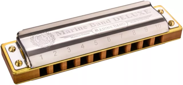 Mundharmonika Hohner Marine Band Deluxe C Blasinstrument Musik ohne OVP SEHR GUT