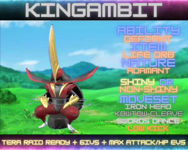 KINGAMBIT ✨SHINY✨/NonShiny 6IV - Pokemon SCARLET and VIOLET Battle Ready  VGC EVs