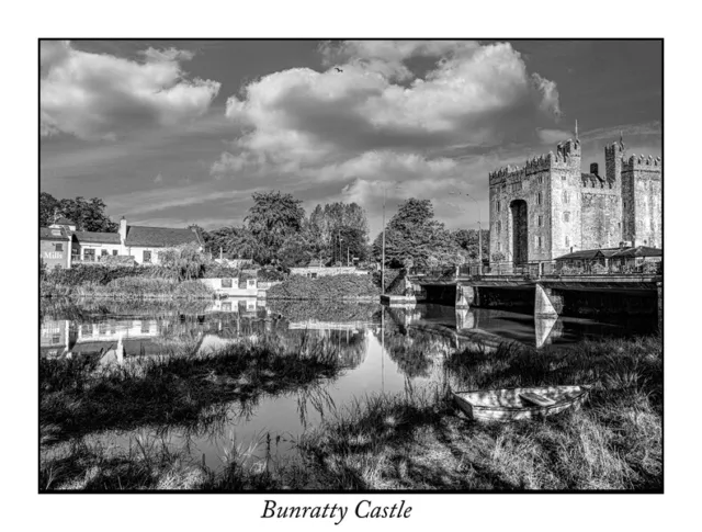 Bunratty Castle County Clare 15th century Ireland Black and White fine art print