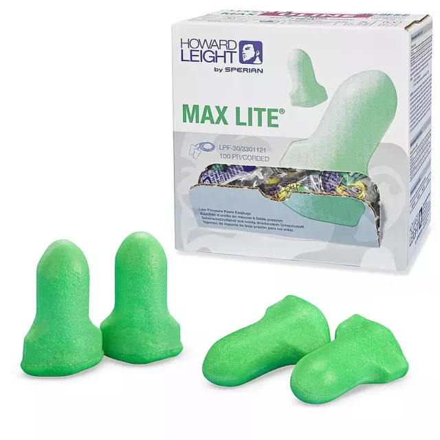 HOWARD LEIGHT MAX LITE SOFT FOAM EAR PLUGS EARPLUGS - SNR 34dB FREE Shipping