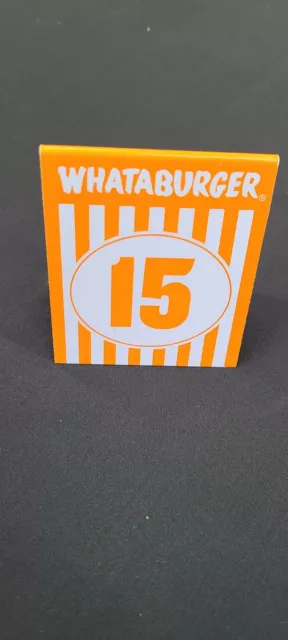 Individual WHATABURGER Restaurant Table Tent Number 15 - Modern Glossy CLEANED