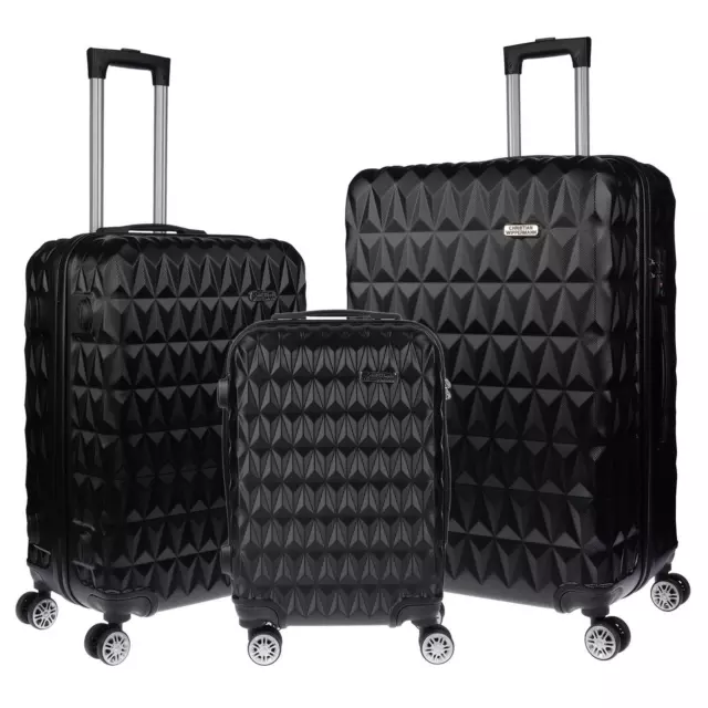 3 Piezas Rígida Set Maleta Viaje Maleta con Ruedas M-L-XL Conjunto Candado Tsa