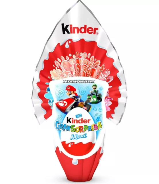 UOVO DI PASQUA Kinder Gran Sorpresa Maxi 220 gr. MARIOKART + LATTE+ CACAO