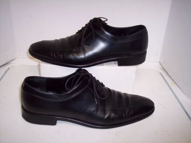 Salvatore Ferragamo Mens Black Leather Split Apron Toe Derby Oxford Shoes Sz 9 M