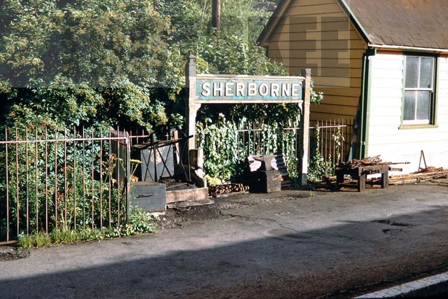 Sherborne Sign 35MM SLIDE BR British Railways Scene View Sherborne Station Sign 1959 ...