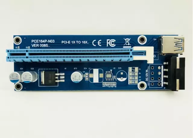 Riser VER 008S PCI-E Riser carte PCIE 1X 16X adaptateur câble USB 3.0 SATA 4Pin